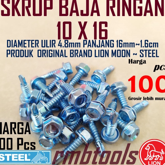 Jual Harga Sekarang Sekrup Baut Baja Ringan Brand Moon Lion Steel