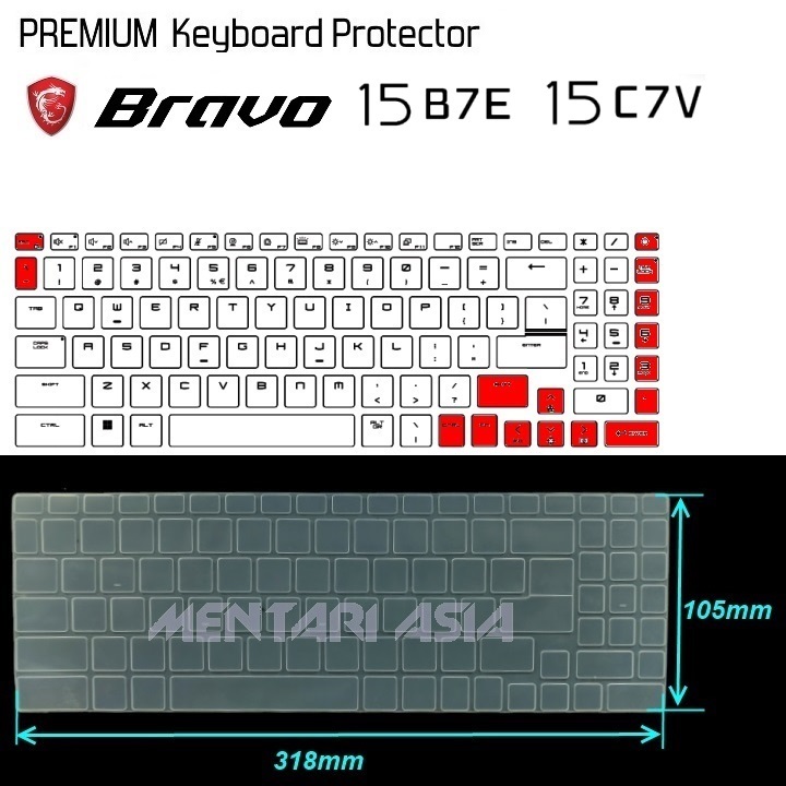 Jual Keyboard Protector MSI BRAVO 15B7E 15C7V - PREMIUM CLEAR | Shopee ...