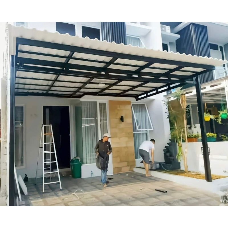 1 Paket Carport baja ringan atap alderon RS single layer minimalis