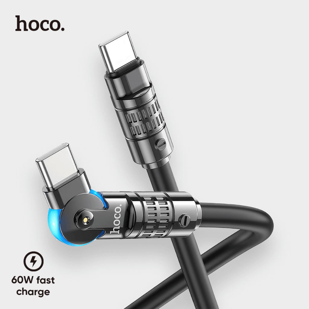 Jual Hoco 60W Kabel PD Type-C to Type-C Support phone/Laptop U118 ...