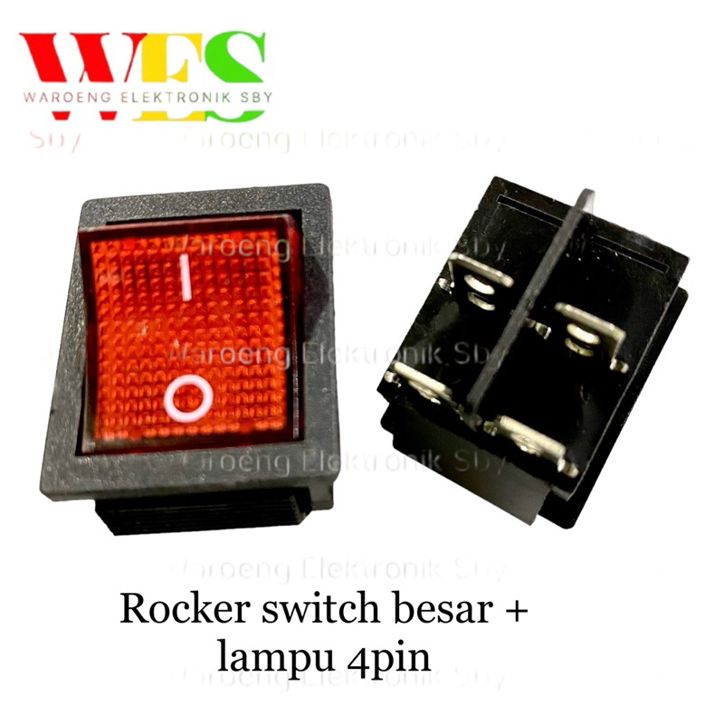 Jual SWITCH AC BESAR ON - OFF 4 PIN ROCKER SWITCH BESAR 4 KAKI TOMBOL ...