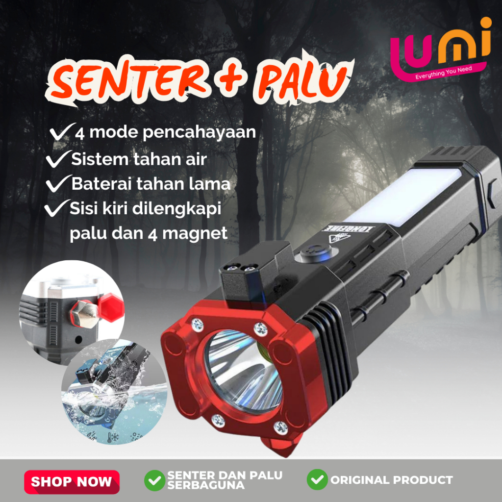 Jual SENTER LED 3W TORCH EMERGENCY MAGNET 4 MODE TERANG 007 - 3W LAMPU ...