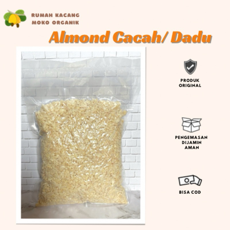 Jual Almond Cacah Dadu 500 gr (Mentah) | Shopee Indonesia