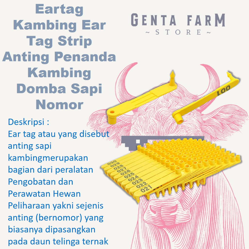 Jual Eartag Kambing Ear Tag Strip Anting Penanda Kambing Domba Sapi ...