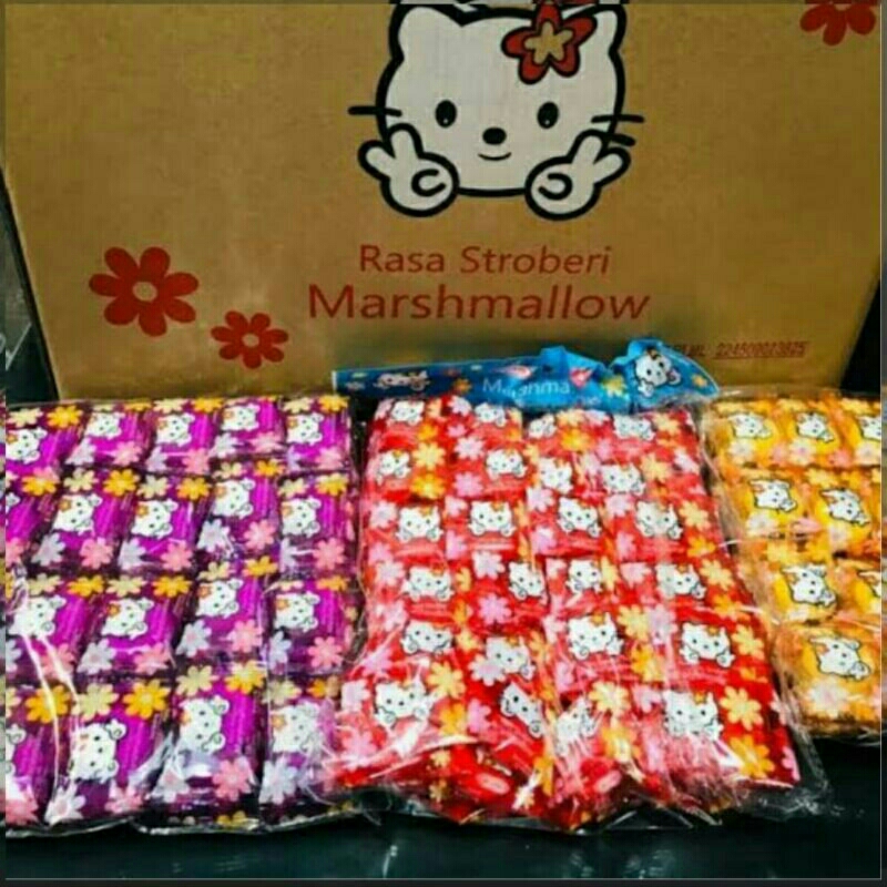 Jual Marshmallow Hello Kitty / Permen Marshmallow Hello Kitty Pack isi