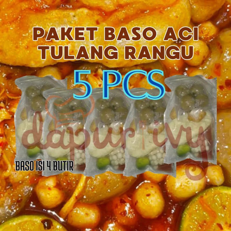 Jual Paket Hemat 5 Bungkus Baso Aci Tulang Tangu Isi 4 Pentol Baso