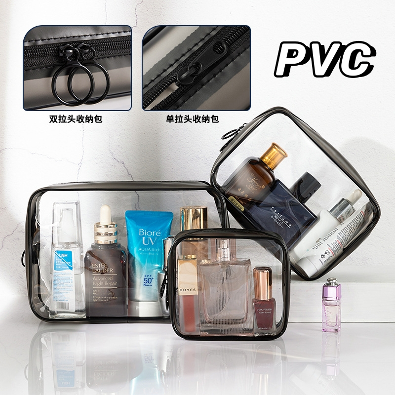 Jual PVC Transparan Makeup Tas Portabel Ritsleting Kosmetik Penyimpanan
