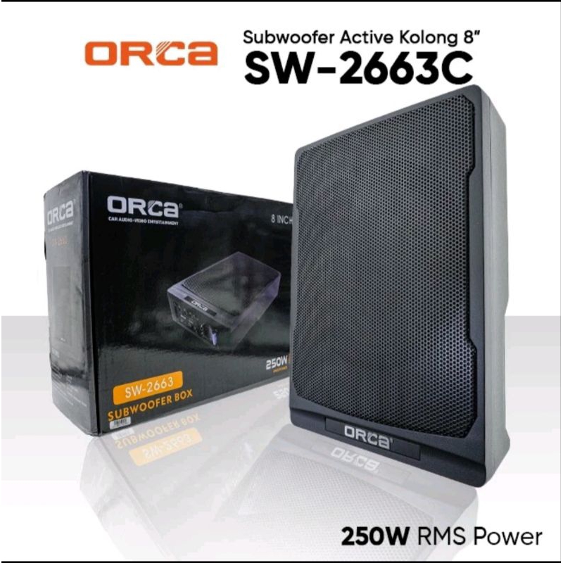 Jual Subwoofer Kolong Mobil Aktif Inch Slim Orca Sw C Kabel