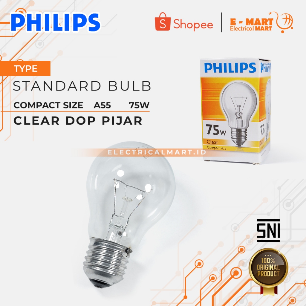 Jual Philips Dop Pijar 15w 25w 60w 75w 100w Lampu Kuning Panas