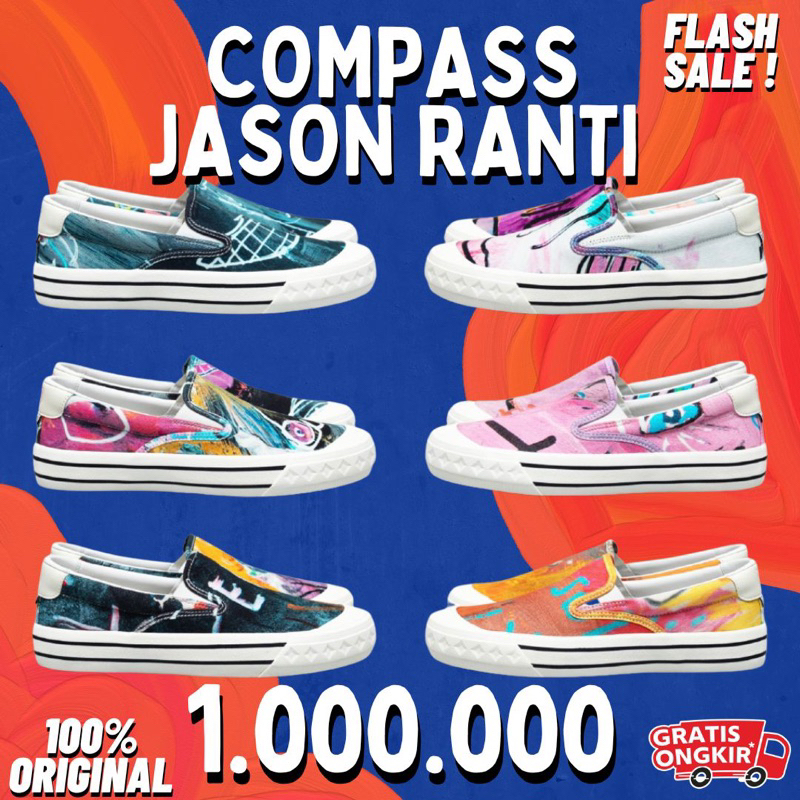 Jual [ORIGINAL] COMPASS X JASON RANTI RETROGRADE SLIP ON | Shopee Indonesia
