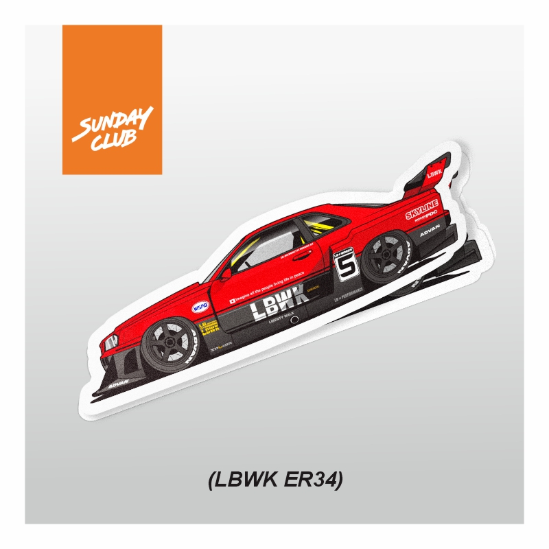 Jual Sunday Club - Sticker Satuan LBWK Skyline R34 JDM Mobil Hot Wheels ...