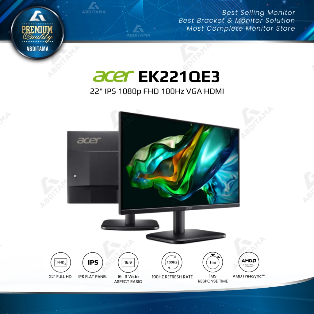 Jual Monitor Led Acer Ek Qe Ips P Fhd Hz Vga Hdmi