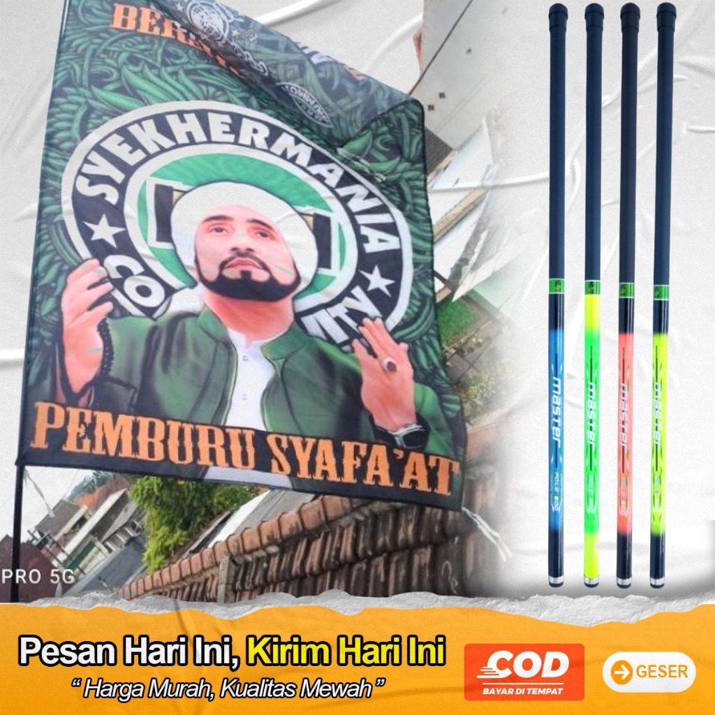 Jual Joran BENDERA SHOLAWAT MINI FLAG Bendera Ukuran 3x3 3x2 Majelis ...