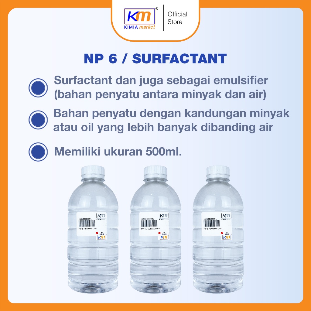 Jual NP 6 / Surfactan / Emulsifier Minyak dan Air 500ml Non Food Grade ...