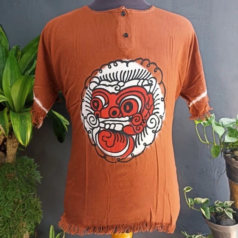 Jual [cod]baju Barong Lukis Hitam Kaos Bali Murah Baju Dewasa Pantai