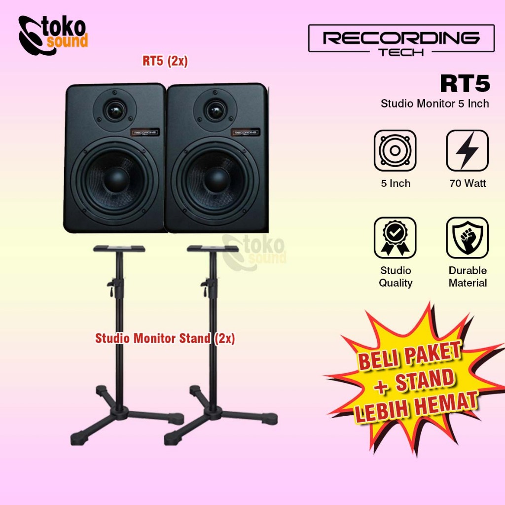Jual Recording Tech RT5 RT RT-5 Speaker Flat studio monitor