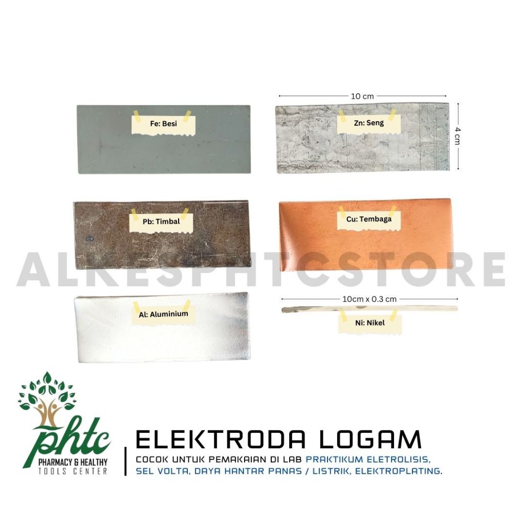 Jual Plat Logam Lempengan Eletroda Percobaan di Lab 10x4 cm | Shopee ...