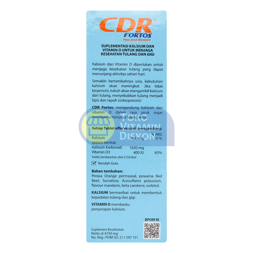 Jual CDR FORTOS RASA JERUK MANDARIN 10 TABLET | Shopee Indonesia
