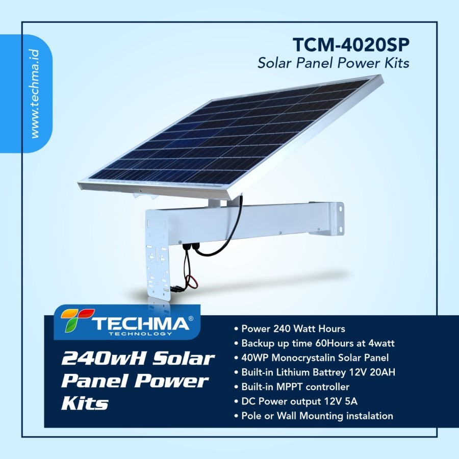 Jual Techma TCM-4020SP Solar Panel Kit lengkap Lithium battery | Shopee ...