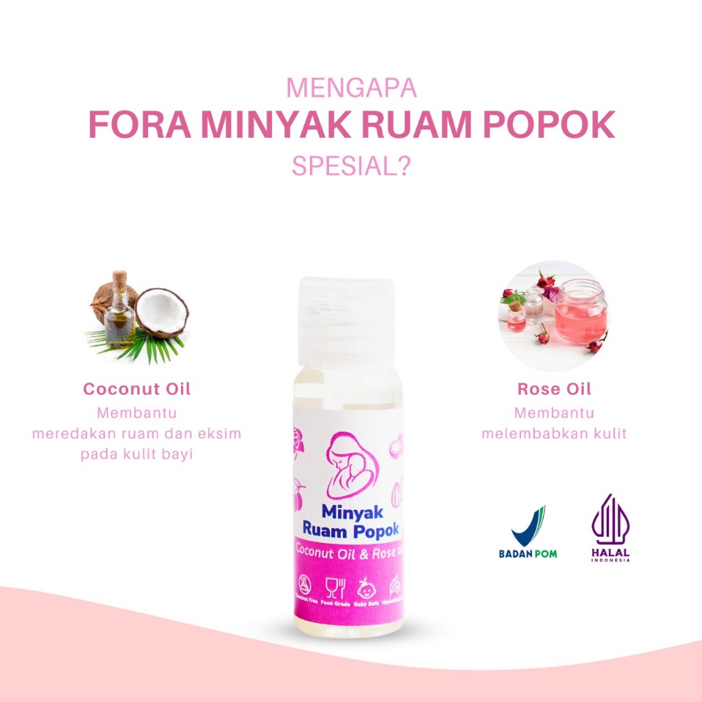 Jual Fora Minyak Ruam Popok Diaper Rash Coconut Oil Rose Oil 20 ml Shopee Indonesia