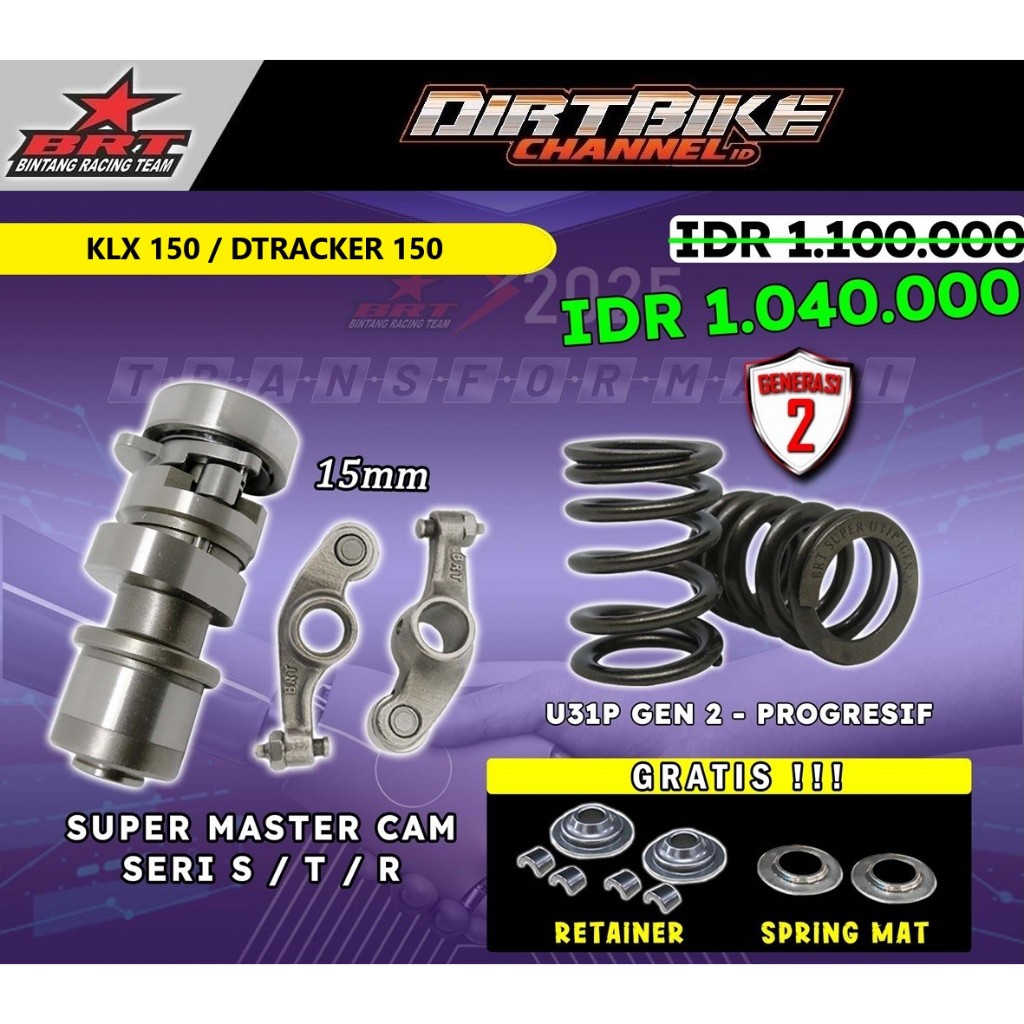 Jual Paket Master Cam Camshaft Noken As Per Klep Brt Klx Dtracker