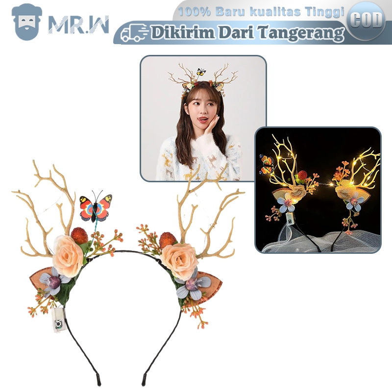 Jual Bando Natal Tanduk Rusa Natal Lampu Hiasan Bando Natal Karakter ...