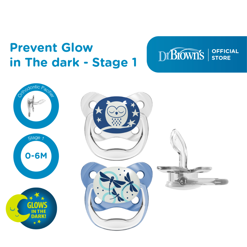 Jual Dr. Brown's PreVent Glow in the Dark BUTTERFLY SHIELD Pacifier ...