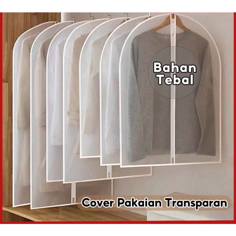 Jual Cover Baju Transparan Gantungan Resleting Anti Debu Pelindung ...