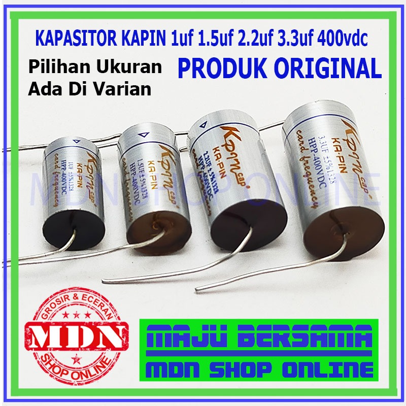 Jual Kapasitor Nonpolar Ka Pin 1uf 1,5uf 2,2uf 3,3uf 400v Dc - Ka-pin ...