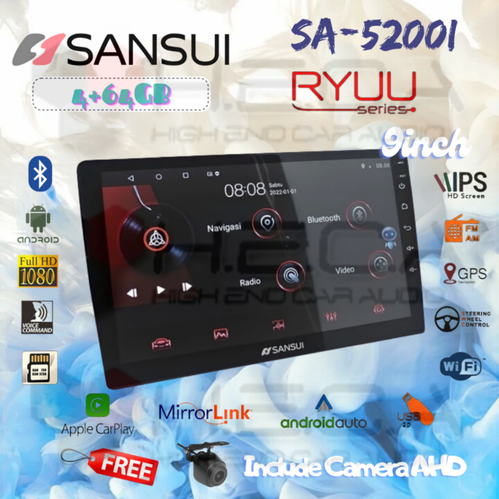 Jual Sansui Ryuu Gb Android Inch Sa I Head Unit Tape Cam