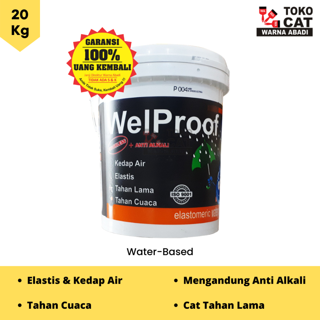 Jual Cat Tembok Waterproofing Anti Bocor Welproof 20 Kg Shopee Indonesia 8226