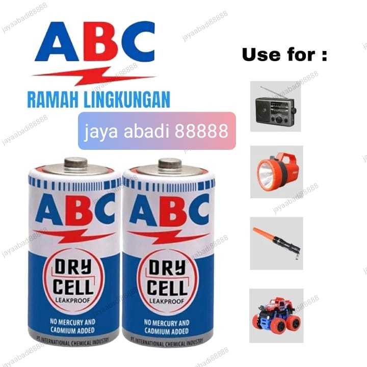 Jual Baterai ABC Dry Cell Tanggung UM-2 R14 HARGA TERTERA 1PCS | Shopee ...