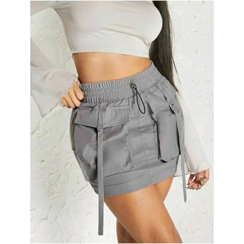 Jual gabutshop80_cargo pocket rok mini skirt/rok mini cargo | Shopee ...