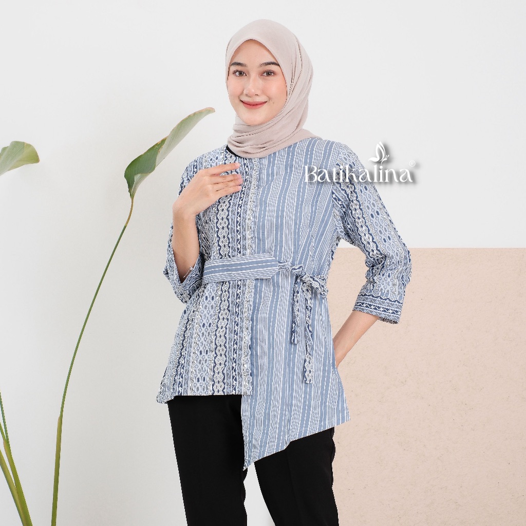 Jual Baju Batik Wanita Modern Atasan Blouse Batik Kerja Kantor Wanita ...