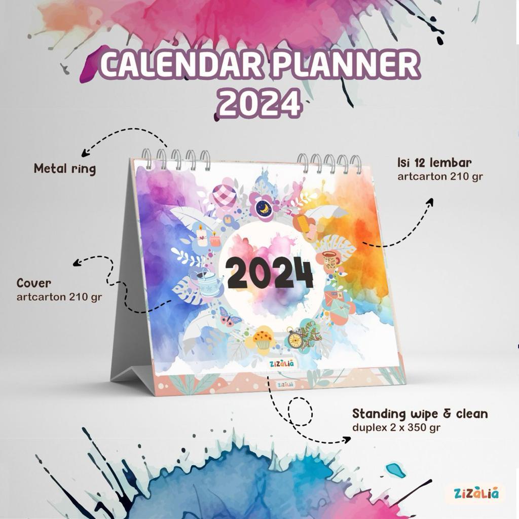 Jual Kalendar Planner 2024 Zizalia Free Stiker | Shopee Indonesia