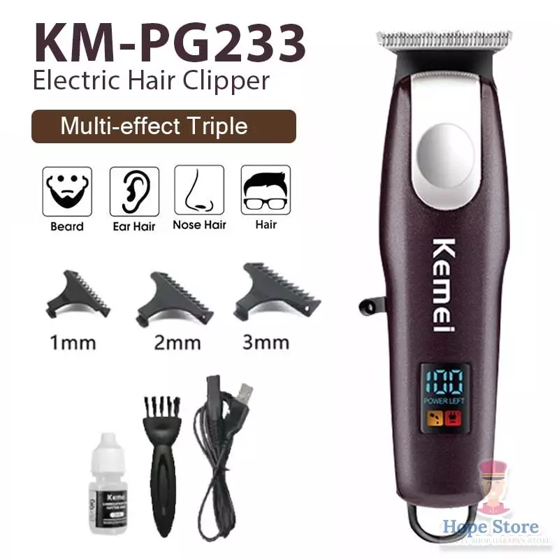 Kemei Professional Rechargeable Hair Trimmer KM-PG233 Alat Cukur Rambut Kumis Jenggot Elektrik Mesin | AutoStock