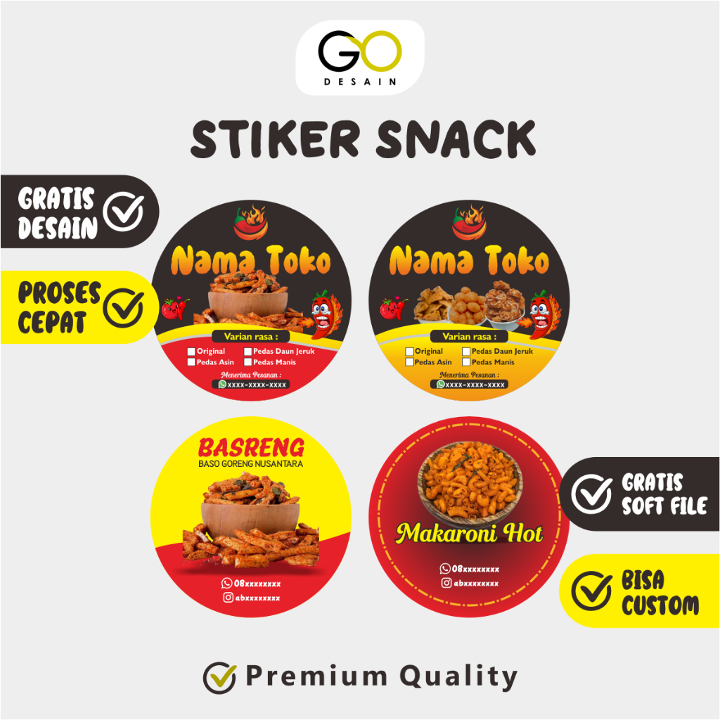 Jual Stiker Snack Stiker Sticker Stiker Label Sticker Label