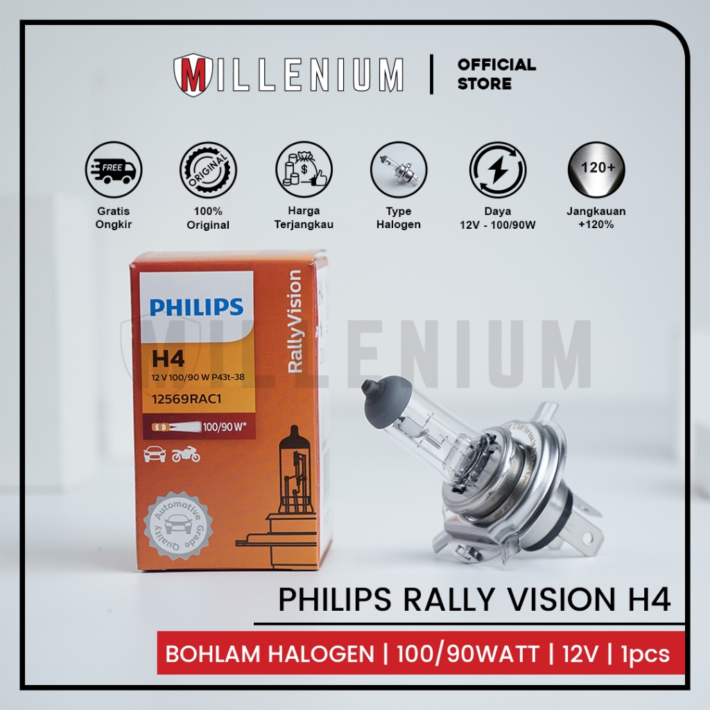 Jual Bohlam Halogen Philips Lampu Utama Mobil H Rally Vision W V Original Shopee