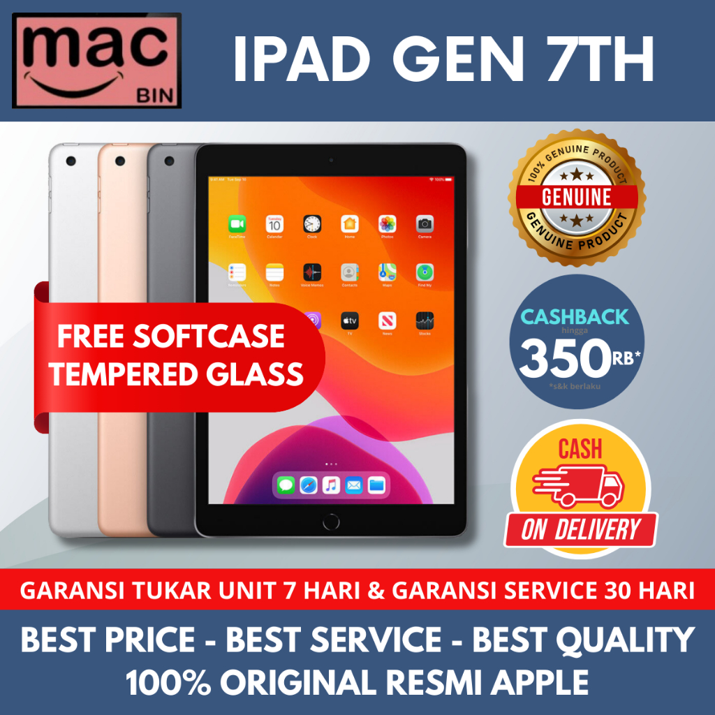 Jual IPAD 7 10.2 2019 128GB 32GB CELLULAR / WIFI ONLY SPACE GREY GOLD