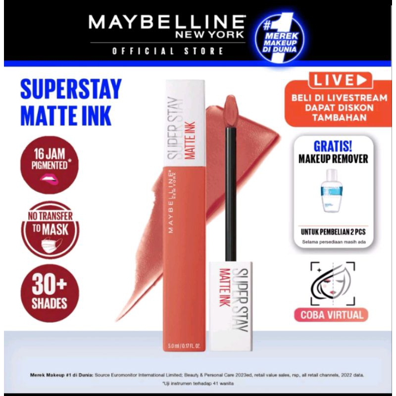 Jual MAYBELLINE NEW WORK SUPER STAY MATTE INK | Shopee Indonesia