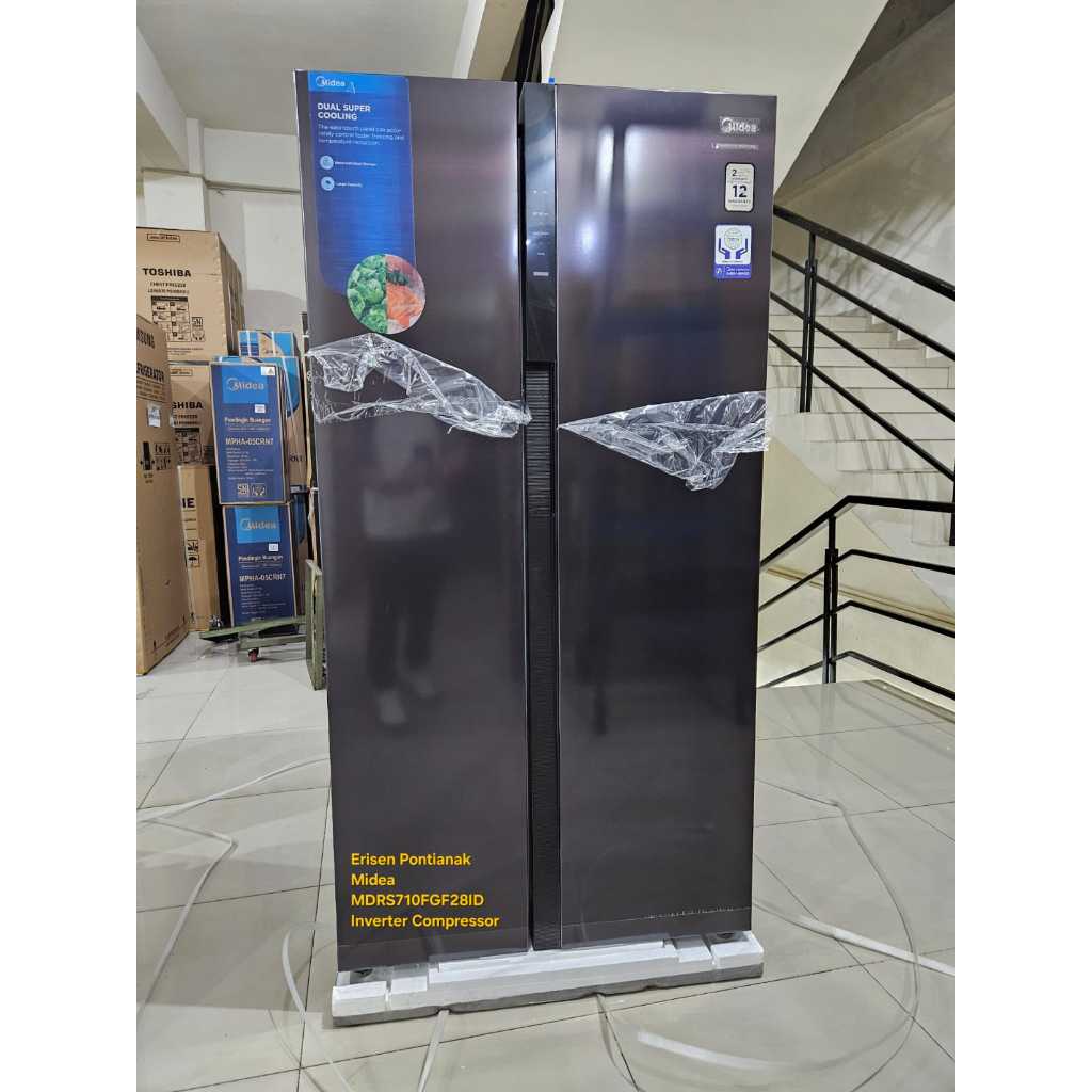 Jual MIDEA KULKAS SIDE BY SIDE MDRS710FGF28ID NEW | Shopee Indonesia