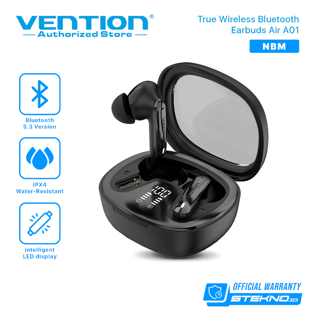 Vention TWS True Wireless Earbuds Headset Bluetooth Earphone LED Display Air A01 Series