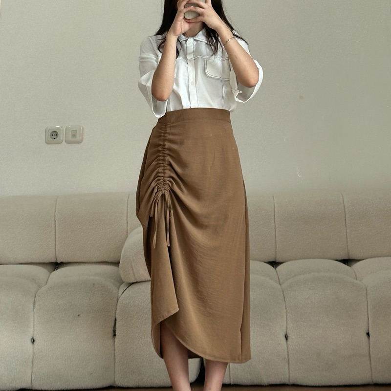 Jual Areum Skirt / Rok Serut Crinkle / Rok Panjang Premium Crinkle ...