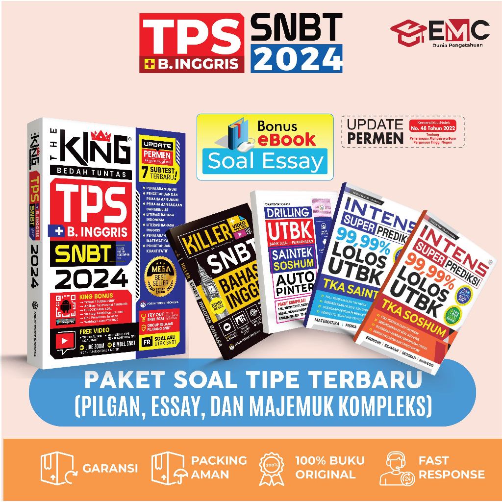 Jual EMC Buku Tps 2024 The King Bedah Tuntas Soal Dan Materi Tps Snbt ...