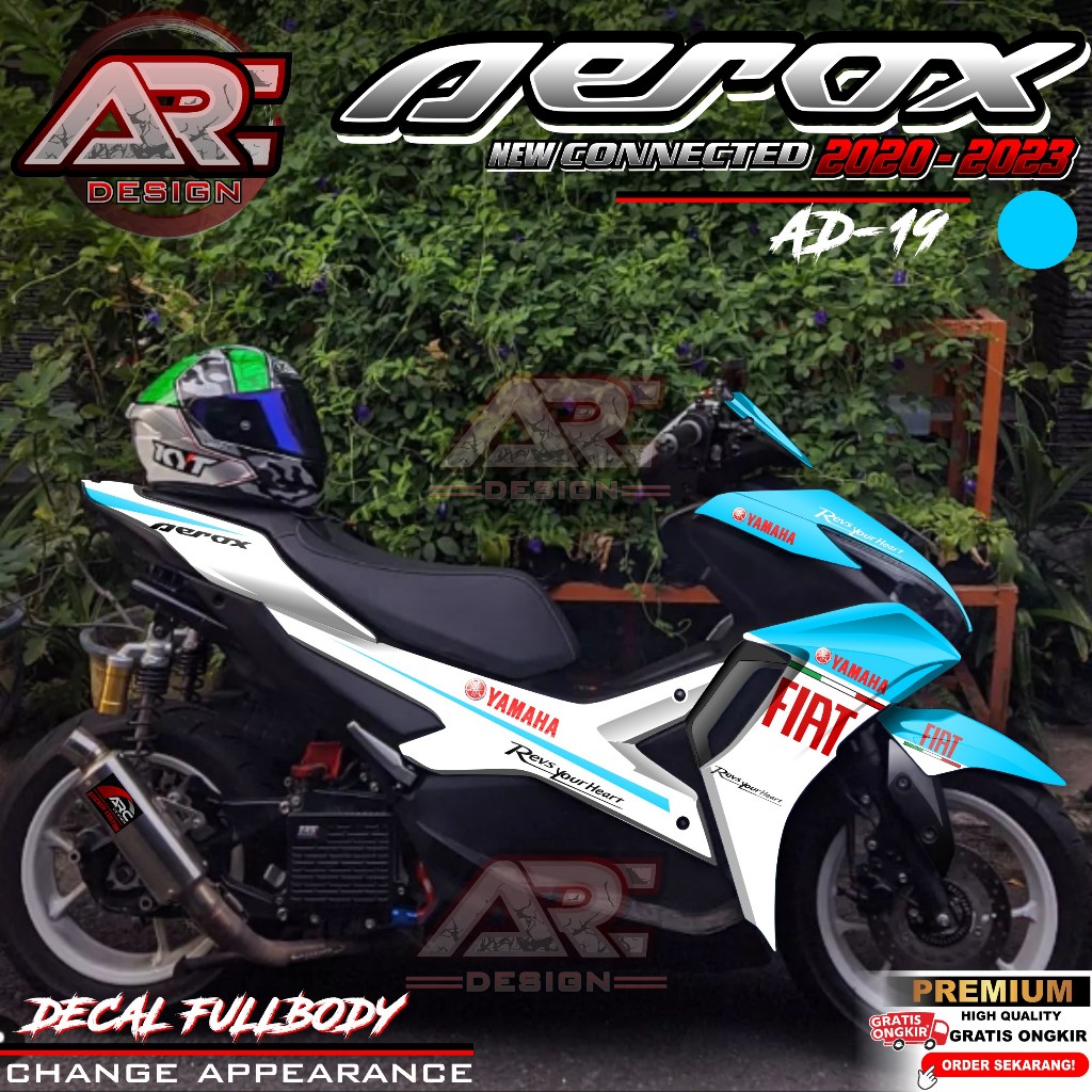 (COD) TERBARU Decal Sticker Yamaha Aerox 155 New Connected Full body  Stiker Skotlet Variasi Modifikasi Aerox New 2020 2021 2022 2023 Fullbody  Desain