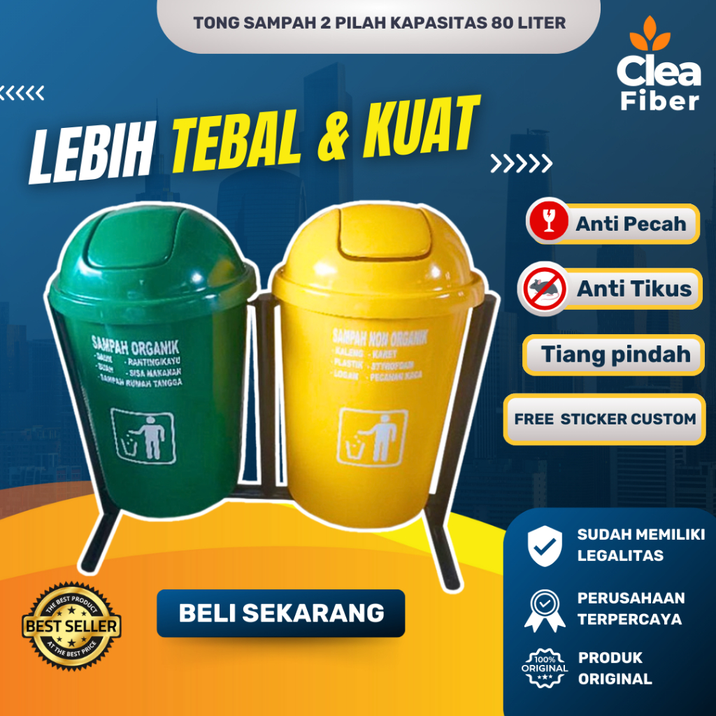 Jual Tong Sampah Pilah Kapasitas Liter Pilah Bulat Shopee Indonesia