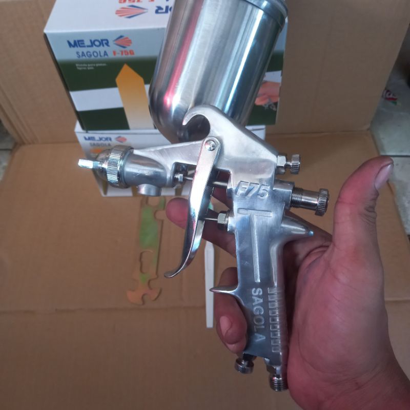 Jual SPET SAGOLA / SPRAY GUN F75 TABUNG ATAS SAGOLA MEJOR | Shopee ...