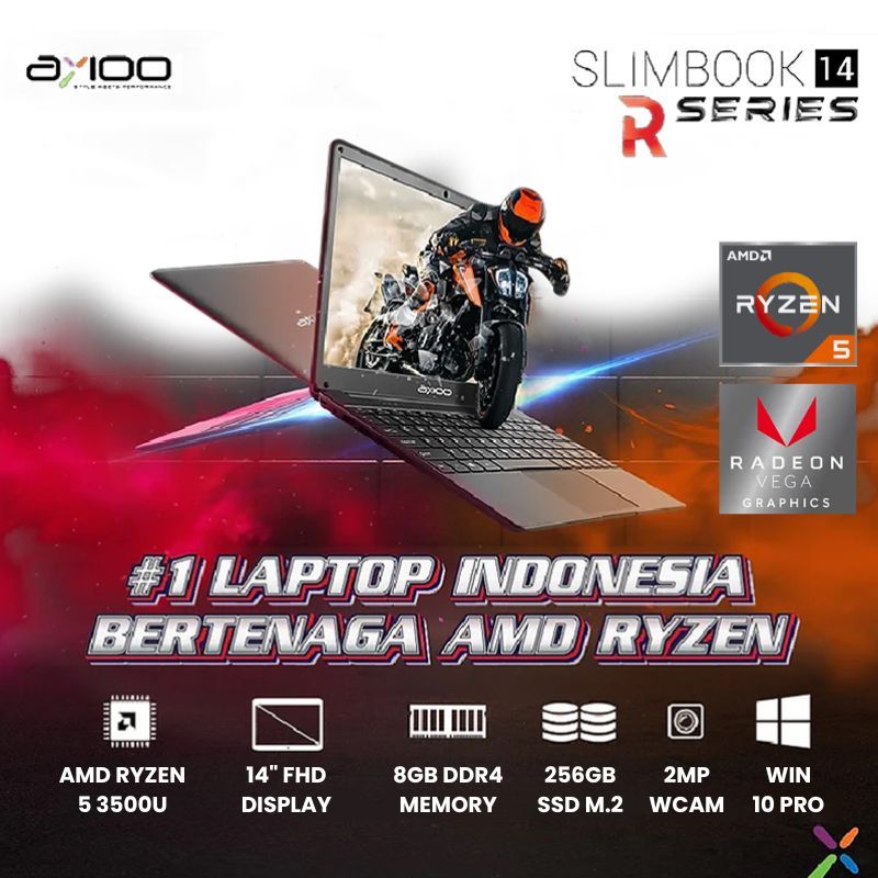 Jual Laptop Axioo Slimbook Ryzen U Gb Ssd Vega W Pro