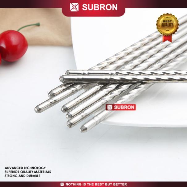 Jual SUBRON 5 Pasang Sumpit Stainless Steel Choppsticks Elegan Murah ...