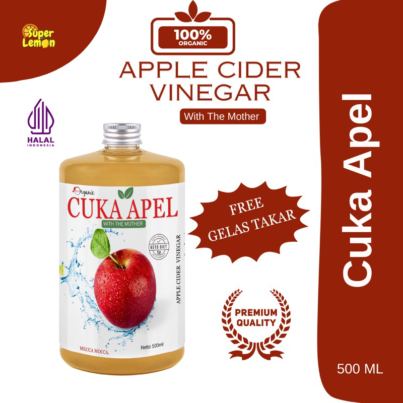 Jual 500ml Cuka Apel With The Mother Pure Apple Cider Vinegar Untuk